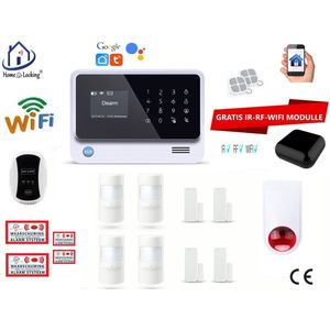 Home-Locking draadloos smart alarmsysteem wifi,gprs,sms en kan werken met spraakgestuurde apps. AC05-8