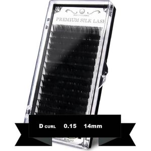 DLUX PROFESSIONELE PREMIUM SILK LASH | D CURL | WIMPEREXTENTIONS |RUSSIAN VOLUME |DIKTE 0.15 | LENGTE 14MM