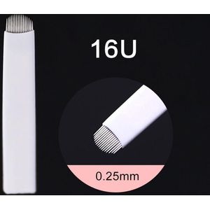 Hoge Kwaliteit Microblading mesjes | voor Wenkbrauw | diameter 0.25mm 16 Naalden |10 stuks
