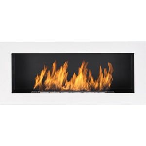 Witte Bio Ethanol Haard 90 x 40 CM Hangend of Inbouw Bioethanolhaarden.com