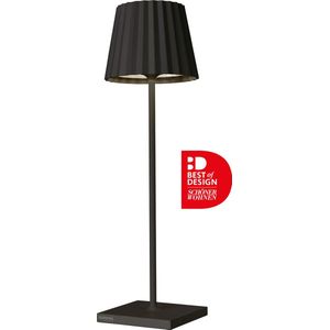 Sompex Troll 2.0 | LED tafellamp voor buiten en binnen | Werkt op accu | Aluminium | Dimbaar | Incl. Inductie | Zwart