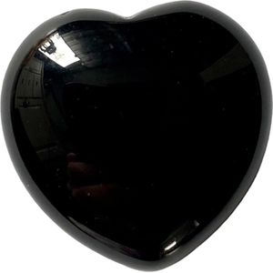 Obsidiaan - Edelsteen - Natuursteen - Hart - 3cm - Healing - Energy - Liefde
