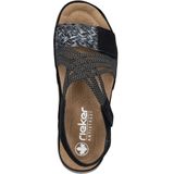 Rieker - Dames Sandalen - Imitatieleer - Zwart - Comfortabel