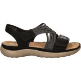 Rieker - Dames Sandalen - Imitatieleer - Zwart - Comfortabel