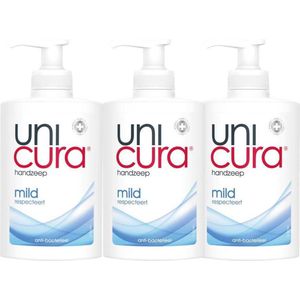 Unicura Mild Handzeep 3 x 250 ml Hygiene Anti-bacterieel - Met pompje