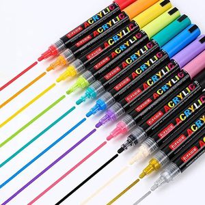 Acrylstiften - Markers - Verfstiften - Acrylverf - 4mm tip - Set van 12