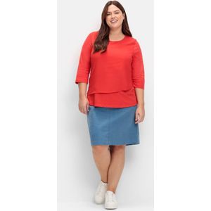 Spijkerrok - Blauw - Katoen - Elastische Band - Knielang