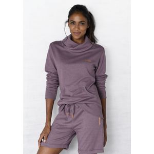 Longshirt - Mauve Mêlee - Staande Kraag - Lange Mouwen - Kangoeroezak