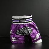 Stiel Muay Thai Short- Broekje - Paars / Wit / Zilver - XS