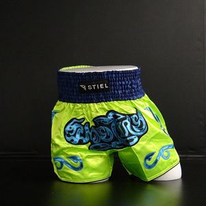 Stiel Muay Thai Short- Broekje - Groen / Blauw / Marine