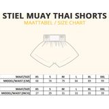 Stiel Muay Thai Short- Broekje - Wit / Goud / Zilver