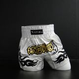Stiel Muay Thai Short- Broekje - Wit / Goud / Zilver