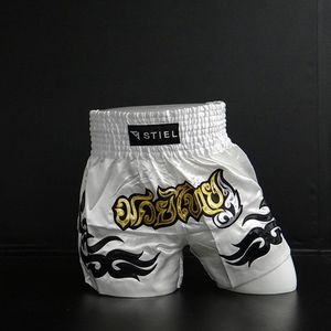 Stiel Muay Thai Short- Broekje - Wit / Goud / Zilver