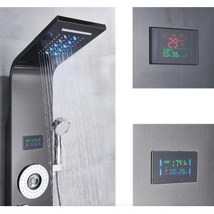 Douchepaneel Regendouche SaniSupreme® Palermo LCD Premium mat zwart