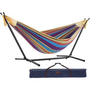 Schommel-hangmatstandaard 3-in-1 - grafiet - 260x195x230cm - 220kg