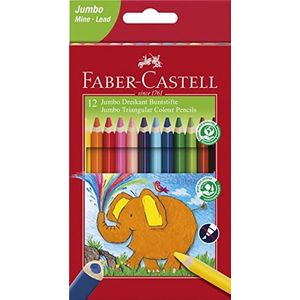 Faber-Castell Buntstift 12 Buntstifte JUMBO Dreikant farbsortiert