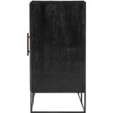Rustika dressoir met 3 deuren, rustiek boothout & zwart.