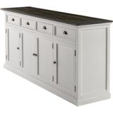 HalifaxContrast dressoir 4 deuren, 4 laden wit, zwart.