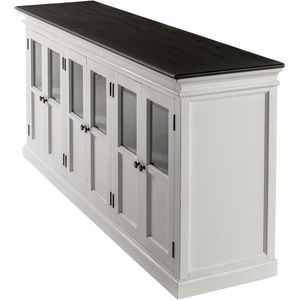 HalifaxContrast dressoir 6 deuren wit, zwart.