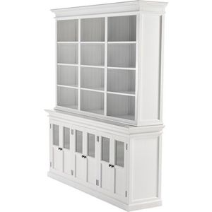 Halifax vitrinekast , boekenkast 12 planken, 6 deuren wit.
