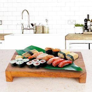 Houten serveerplank voor Sushi - Sashimi ""Wasabi 33cm x 20 cm x 5.5cm"" gemaakt van gecertificeerd teak