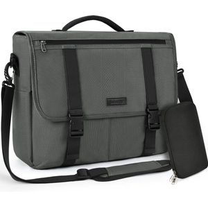 Laptop Bag 15.6 Inch Laptop Briefcase Work Bag Men Waterproof Laptop Shoulder Bag Business Notebook Computer Bag for Work/School/Men/Women (Grey)