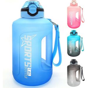 Sportdrinkfles 1,6 liter - BPA-vrije Waterfles met Tijdmarkering en Fruitfilter - Fitness & Crossfit Drinkfles - Volwassenen - Kinderen