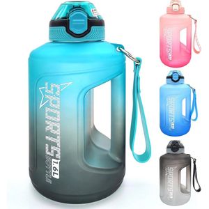 Sportdrinkfles 1,6 liter - BPA-vrije Waterfles met Tijdmarkering en Fruitfilter - Fitness & Crossfit Drinkfles - Volwassenen - Kinderen