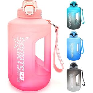 Sportdrinkfles 1,6 liter - BPA-vrije Waterfles met Tijdmarkering en Fruitfilter - Fitness & Crossfit Drinkfles - Volwassenen - Kinderen