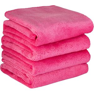 gezichtsreinigingsdoekjes make-up remover doek make-up doekjes 4 stuks 30cm x 30 cm roze