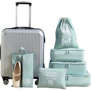 Packing Cubes Set van 6 kledingtassen, kofferorganizer voor vakantie en reizen, pakkubussenset reiskubussen, opbergsysteem voor koffer (fruitgroen)