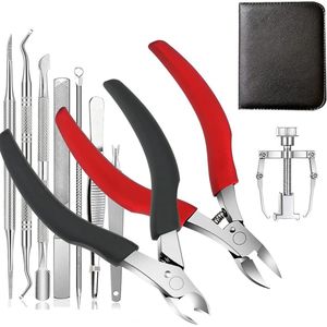 professionele tienernageltangset, superschaar nageltang voor dikke en zware tienernagels. Roestvrij stalen pedicureknipper nagelknipper. Nagelvijl en zachte grip Nagelschaar set tas