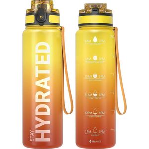 Drinkfles, sportdrinkfles, BPA-vrij Tritan, 1 liter, 500 ml, 750 ml, lekvrij, sportfles voor fiets, camping, yoga, gym, 1 fles