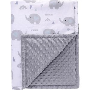 Warme deken voor de winter, kinderdeken, babydeken, woondeken, babyknuffeldeken met drielaags katoen, bankdeken, kinderdeken, babydeken, cadeau voor geboorte, 75 x 100 cm, olifant