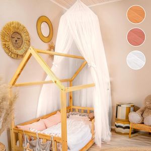 Bedhemel meisjes - enorme baldakijn van tule voor kleine prinsessen in unieke kwaliteit - perfect voor babybed, kinderbed, huisbed of knuffelhoek - incl. geschenkdoos - wit