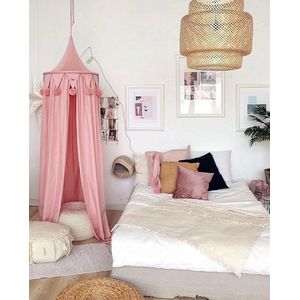 Bedhemel babybed bedhemel baldakijn muggen voor kinderen baby klamboe kinderen prinses speeltenten slaapkamer decoratie, roze