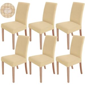 6 stuks rekbare moderne wasbare stoelhoezen voor decoratie feest banket hotel kantoor spandex polyester crème geel