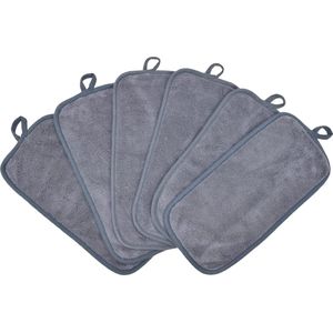 Microvezel make-up verwijderingsdoekje - Herbruikbare microvezel gezichtsreinigingsdoekje - Make-up verwijderaardoekje grijs (6 x 12 inch pak van 6)