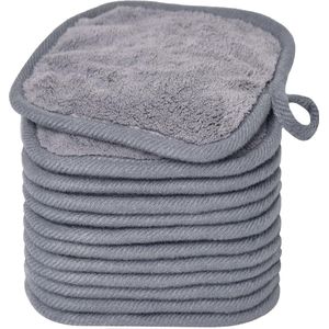Afschminkdoek van microvezel, herbruikbare microvezel gezichtsreinigingsdoek, make-up-verwijderaar, grijs (12 x 12 stuks)