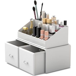 Make-up Organizer/cosmetica-opbergbox/make-up-opbergbox in 2 lagen, geschikt voor slaapkamer en badkamer