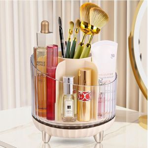 Cosmetische make-up organizer, 360° roterende borstelorganizer met 7 compartimenten, draagbare cosmetische doos, cosmetische rek, oogschaduwborstel, lippenstiftdoos, cosmetische organisatoren voor slaapkamer, badkamer