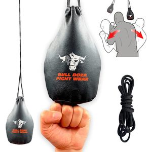 Dodge Reaction Bag - Vuistbreedte - 1 kg indien gevuld - Inclusief 2 meter touw om op te hangen - Bokszak MMA - Nr. 1 Verdedigingstas (niet om te slaan) (zwart, M)
