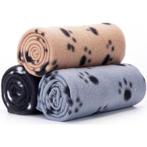 3 x hondendeken, fleece, zachte fleecedeken, wasbaar, kattendeken, hondendeken, outdoor, wollig, dek voor huisdieren, honden, katten, puppy's, zachte warme mat, 75 x 75 cm