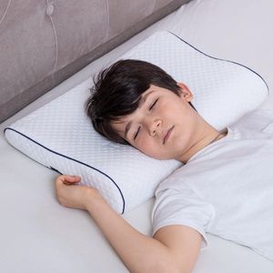 Orthopedisch Kinderkussen - Traagschuim - Ergonomisch Kussen - Visco - Voor Kinderen en Peuters - Thermoregulerende Hoes