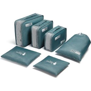 6-delige pakzakken met ritssluiting voor koffer, lichte bagage-accessoires, organizer, paktassets voor reizen (blauw)