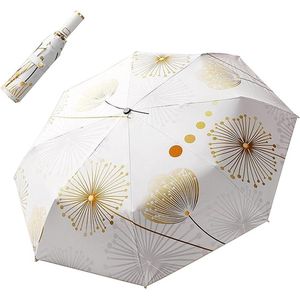Paraplu, zakparaplu, diameter 100 cm, met automatische sluiting, ergonomische handgreep, gouden coating tegen vochtschade, uv-bescherming, voor heren/dames/meisjes