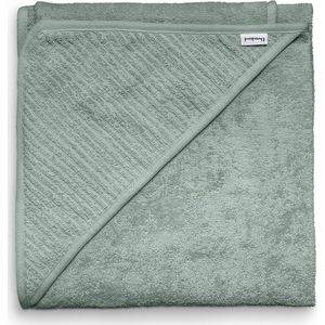 Capuchonhanddoek, babyhanddoek met capuchon, van behaaglijk zacht biologisch katoen, badhanddoek in 100 x 100 cm, jade, badhanddoek voor kinderen, als eerste uitrusting voor pasgeborenen of