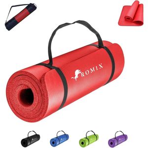 Yogamat, 15 mm, (183 x 80 cm) dik, zachte gymnastiekmat, antislip, milieuvriendelijke schuimpad, fitnessmat voor dames en heren, pilates, meditatie, training, thuis, gym, buiten, stimulerend