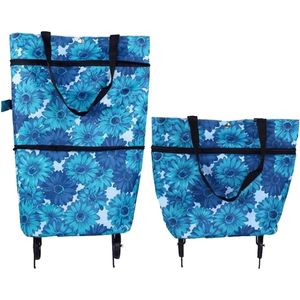 40 x 50 cm, opvouwbare boodschappentas, opvouwbare zijtassen, boodschappentas, opvouwbaar, draagbare boodschappentas (blauw)