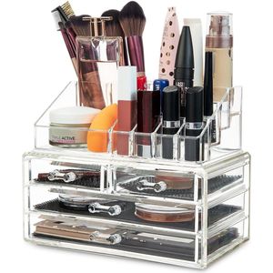 Make-up organizer, make-uptafel-organizer, cosmetica-organizer met schuifladen, maat L